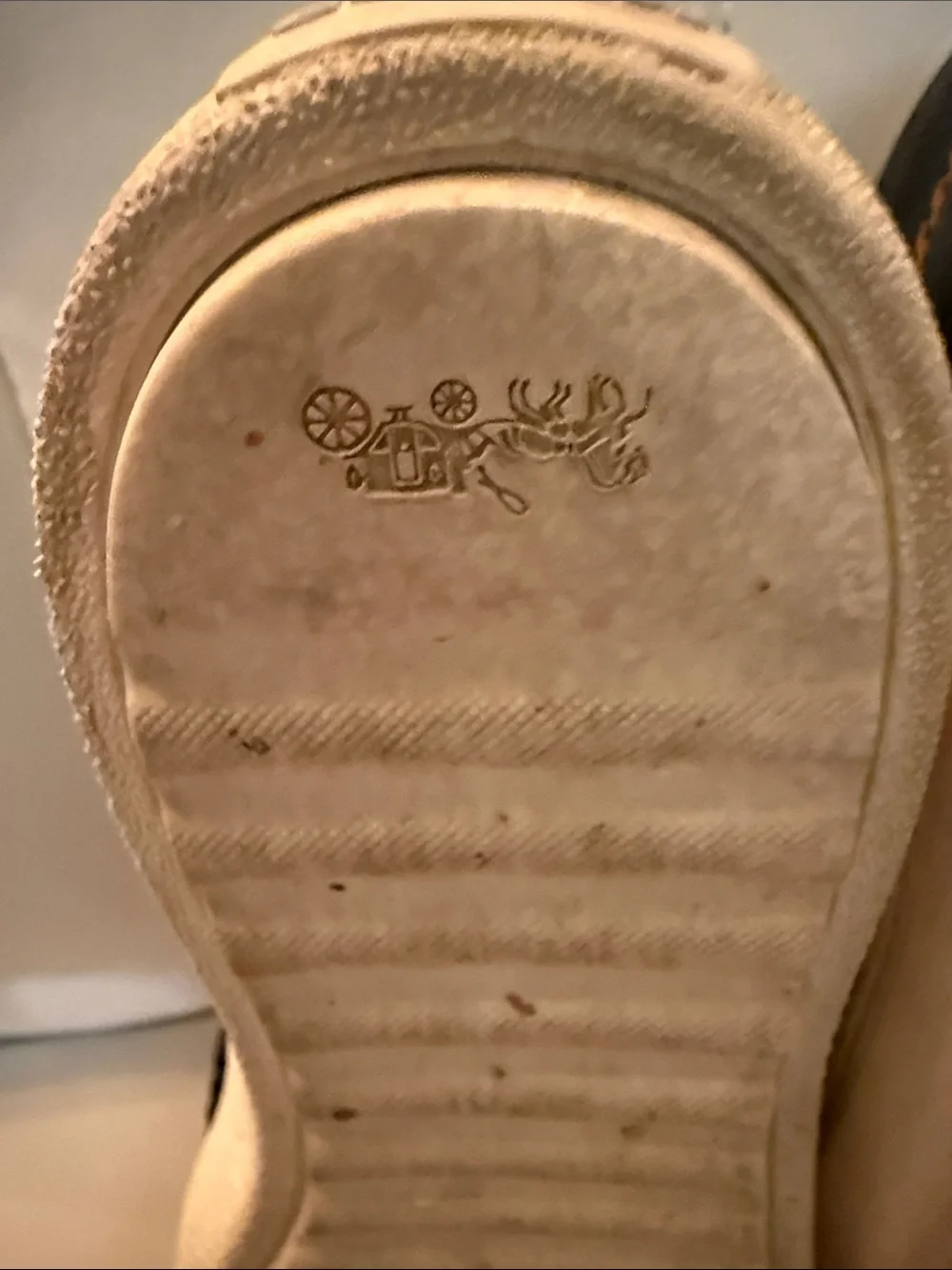 Coach Black Leather Slip-On Loafers with Floral Appliqués